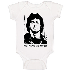 Rambo Nothing Is Over Retro White Onesie Baby One Piece Rambo Nothing Is Over Retro White Onesie Baby One Piece