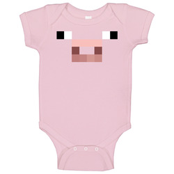 Minecraft Full Pig Face Pc Game Onesie Baby One Piece Minecraft Full Pig Face Pc Game Onesie Baby One Piece