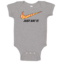 Just Eat It Nike Parody Pizza Fan Onesie Baby One Piece Just Eat It Nike Parody Pizza Fan Onesie Baby One Piece