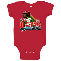 Eric Davis Retro Baseball Caricature Onesie Baby One Piece Eric Davis Retro Baseball Caricature Onesie Baby One Piece