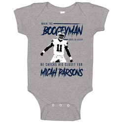 When The Boogeyman Goes To Sleep He Checks For Micah Parsons Onesie Baby One Piece