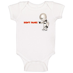 Hitchhiker's Guide To The Galaxy Don't Panic Funny Movie Onesie Baby One Piece Hitchhiker's Guide To The Galaxy Don't Panic Funny Movie Onesie Baby One Piece
