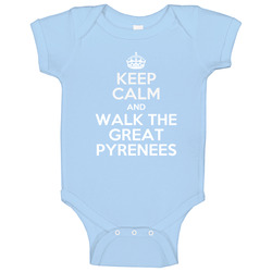Keep Calm And Walk The Great Pyrenees Rescue Dog Onesie Baby One Piece Keep Calm And Walk The Great Pyrenees Rescue Dog Onesie Baby One Piece