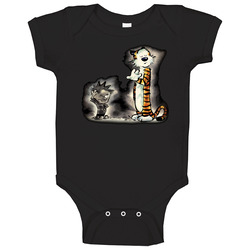 Calvin And Hobbes Funny Cartoon Character Onesie Baby One Piece Calvin And Hobbes Funny Cartoon Character Onesie Baby One Piece