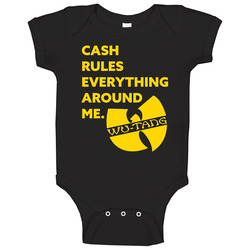 Wu Tang Cash Rules Everything Around Me Onesie Baby One Piece Wu Tang Cash Rules Everything Around Me Onesie Baby One Piece