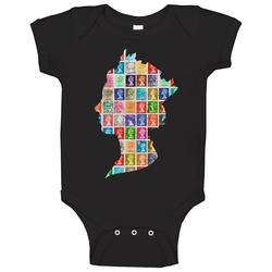 Queen Elizabeth Ii Stamp Art Onesie Baby One Piece Queen Elizabeth Ii Stamp Art Onesie Baby One Piece