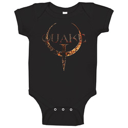 Quake Logo Video Game Classic Shooter Onesie Baby One Piece Quake Logo Video Game Classic Shooter Onesie Baby One Piece
