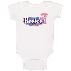 Rosie's Bar And Grill Burger Food Fan Onesie Baby One Piece Rosie's Bar And Grill Burger Food Fan Onesie Baby One Piece