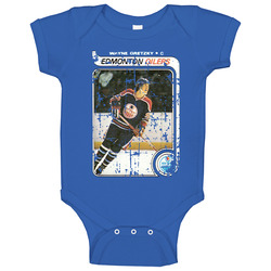 Wayne Gretzky Vintage Edmonton Hockey Player Trading Card Onesie Baby One Piece