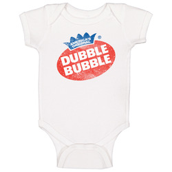 Double Bubble Chewing Gum Logo Candy Retro Worn Look Onesie Baby One Piece Double Bubble Chewing Gum Logo Candy Retro Worn Look Onesie Baby One Piece