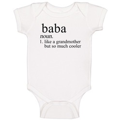 Baba Noun Language Definition Grandma Grandmother Mother's Day Gift Onesie Baby One Piece Baba Noun Language Definition Grandma Grandmother Mother's Day Gift Onesie Baby One Piece