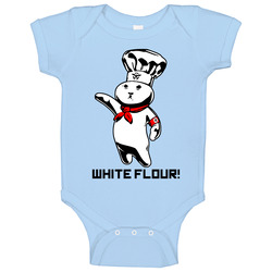 Pilsbury Dough Boy Parody Funny White Flour Onesie Baby One Piece Pilsbury Dough Boy Parody Funny White Flour Onesie Baby One Piece