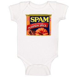 Spam Pumpkin Spice Vintage Label Poster Worn Look Onesie Baby One Piece Spam Pumpkin Spice Vintage Label Poster Worn Look Onesie Baby One Piece