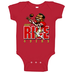 Jerry Rice Retro Football Caricature Onesie Baby One Piece Jerry Rice Retro Football Caricature Onesie Baby One Piece