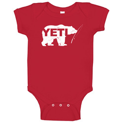 Yeti Bear Holding Fishing Rod Jimmy Kimmel Canadian Inspired Onesie Baby One Piece Yeti Bear Holding Fishing Rod Jimmy Kimmel Canadian Inspired Onesie Baby One Piece