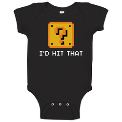 I'd Hit That Mario Brick Video Game Onesie Baby One Piece I'd Hit That Mario Brick Video Game Onesie Baby One Piece
