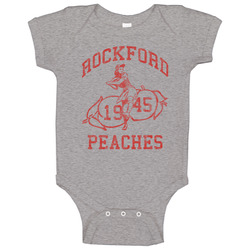 Rockford Peaches 1945 Baseball Onesie Baby One Piece Rockford Peaches 1945 Baseball Onesie Baby One Piece