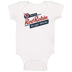 Red Robin Burger Works Restaurant Logo Onesie Baby One Piece Red Robin Burger Works Restaurant Logo Onesie Baby One Piece
