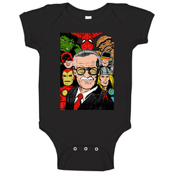 Stan Lee And Friends Superhero Characters Comic Book Movie Fan Onesie Baby One Piece Stan Lee And Friends Superhero Characters Comic Book Movie Fan Onesie Baby One Piece