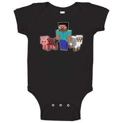 Minecraft Pig Sheep Character Game Onesie Baby One Piece Minecraft Pig Sheep Character Game Onesie Baby One Piece