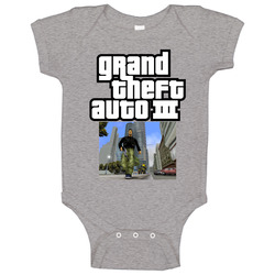Grand Theft Auto Iii 3 2001 Best Video Games Of All Time Onesie Baby One Piece Grand Theft Auto Iii 3 2001 Best Video Games Of All Time Onesie Baby One Piece