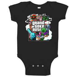 Grand Toke Auto Gta Parody Funny Stoner Weed Onesie Baby One Piece Grand Toke Auto Gta Parody Funny Stoner Weed Onesie Baby One Piece