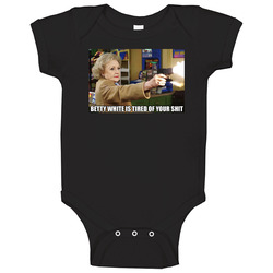 Betty White With Gun Onesie Baby One Piece Betty White With Gun Onesie Baby One Piece