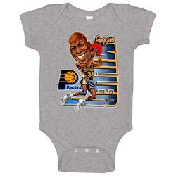 Reggie Miller Retro Basketball Caricature Onesie Baby One Piece Reggie Miller Retro Basketball Caricature Onesie Baby One Piece