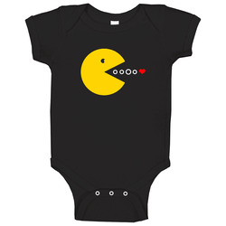 Valentine Pacman Love Cute Couples Valentines Day Onesie Baby One Piece Valentine Pacman Love Cute Couples Valentines Day Onesie Baby One Piece