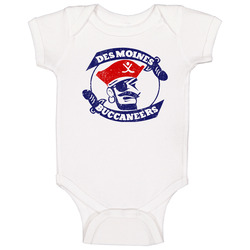 Des Moines Buccaneers Us Hockey League Vintage Team Logo Onesie Baby One Piece