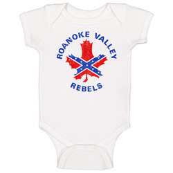Roanoke Valley Rebels Eastern Hockey League Vintage Team Logo Onesie Baby One Piece