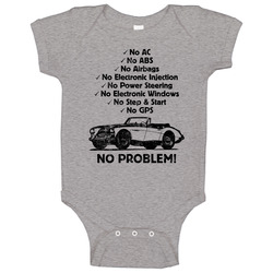 1959 Austin Healey 3000 No Problem Vintage Car Onesie Baby One Piece 1959 Austin Healey 3000 No Problem Vintage Car Onesie Baby One Piece
