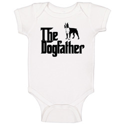Boston Terrier Custom Dog Breed The Dogfather Onesie Baby One Piece Boston Terrier Custom Dog Breed The Dogfather Onesie Baby One Piece
