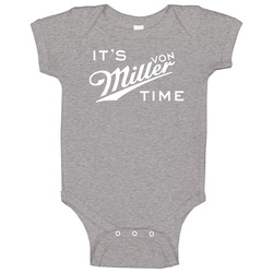 It's Von Miller Time Beer Parody Logo Fan Onesie Baby One Piece It's Von Miller Time Beer Parody Logo Fan Onesie Baby One Piece