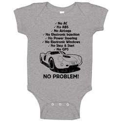 1953 Porsche 550 No Problem Vintage Car Onesie Baby One Piece 1953 Porsche 550 No Problem Vintage Car Onesie Baby One Piece