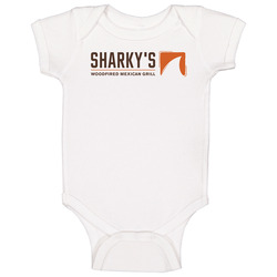 Sharky's Woodfired Mexican Grill Food Restaurant Logo Onesie Baby One Piece Sharky's Woodfired Mexican Grill Food Restaurant Logo Onesie Baby One Piece