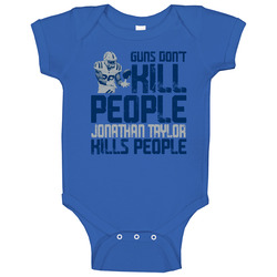Guns Dont Kill Jonathan Taylor Kills People Indianapolis Football Onesie Baby One Piece Guns Dont Kill Jonathan Taylor Kills People Indianapolis Football Onesie Baby One Piece