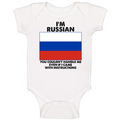 I'm Russian Nationality Flag You Couldn't Handle Me Onesie Baby One Piece I'm Russian Nationality Flag You Couldn't Handle Me Onesie Baby One Piece