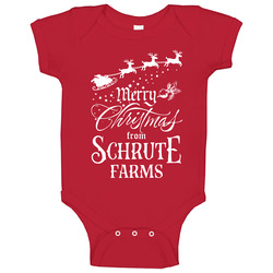 Schrute Farms Merry Christmas The Office Tv Show Fan Onesie Baby One Piece Schrute Farms Merry Christmas The Office Tv Show Fan Onesie Baby One Piece