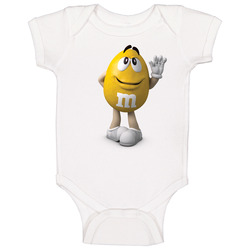 Yellow M&m Candy Mascot Onesie Baby One Piece Yellow M&m Candy Mascot Onesie Baby One Piece