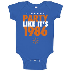 I Wanna Party Like It's 1986 New York Baseball World Series Champions Onesie Baby One Piece I Wanna Party Like It's 1986 New York Baseball World Series Champions Onesie Baby One Piece