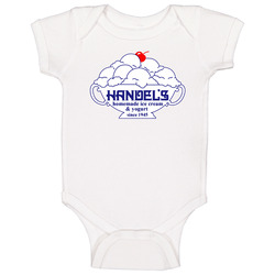 Handels Homemade Ice Cream Snack Food Logo Onesie Baby One Piece Handels Homemade Ice Cream Snack Food Logo Onesie Baby One Piece