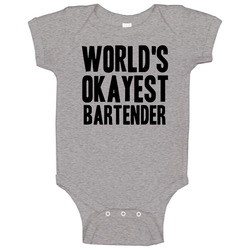 Worlds Okayest Bartender Funny Awesome Job Onesie Baby One Piece Worlds Okayest Bartender Funny Awesome Job Onesie Baby One Piece