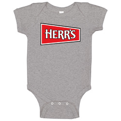 Herr's Snacks Most Popular Potato Chip Brand Snack Food Lovers Raglan Onesie Baby One Piece Herr's Snacks Most Popular Potato Chip Brand Snack Food Lovers Raglan Onesie Baby One Piece