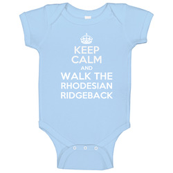 Keep Calm And Walk The Rhodesian Ridgeback Rescue Dog Baby One Piece Keep Calm And Walk The Rhodesian Ridgeback Rescue Dog Baby One Piece