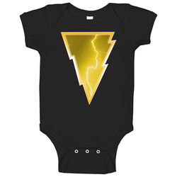 Black Adam Lightning Bolt Shazam Villain Costume Logo Baby One Piece Black Adam Lightning Bolt Shazam Villain Costume Logo Baby One Piece