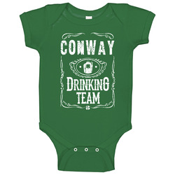 Conway Irish Drinking Team Whiskey Beer Custom Name St Patricks Day Baby One Piece Conway Irish Drinking Team Whiskey Beer Custom Name St Patricks Day Baby One Piece