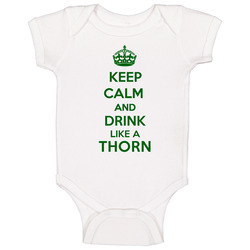 Keep Calm And Drink Like A Thorn Last Name Baby One Piece Keep Calm And Drink Like A Thorn Last Name Baby One Piece