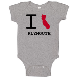 Plymouth Amador California I Love State Baby One Piece Plymouth Amador California I Love State Baby One Piece
