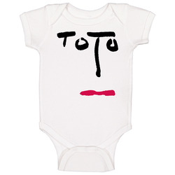 Toto 80's Band Retro Cover Face Music White Baby One Piece Toto 80's Band Retro Cover Face Music White Baby One Piece